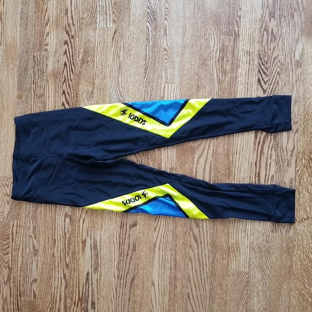 (S) SUGOI Soft Flashy Activewear Leggings Nylon Workout Performance